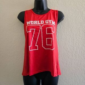 NWT World Gym Tie Up Singlet Racerback Tank Top